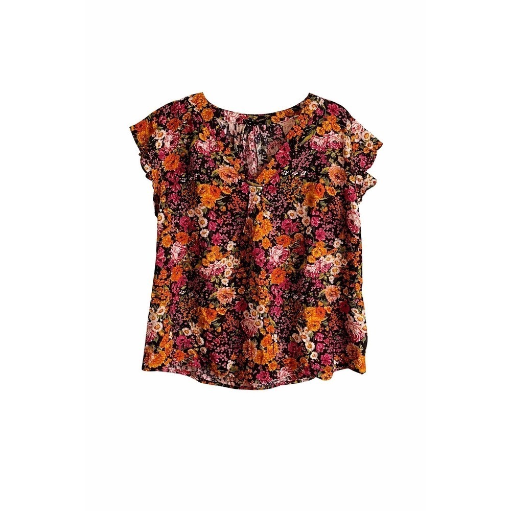 Jones New York Floral Blouse 1X NWT Ruffle Sleeve Romantic Grandmillennial